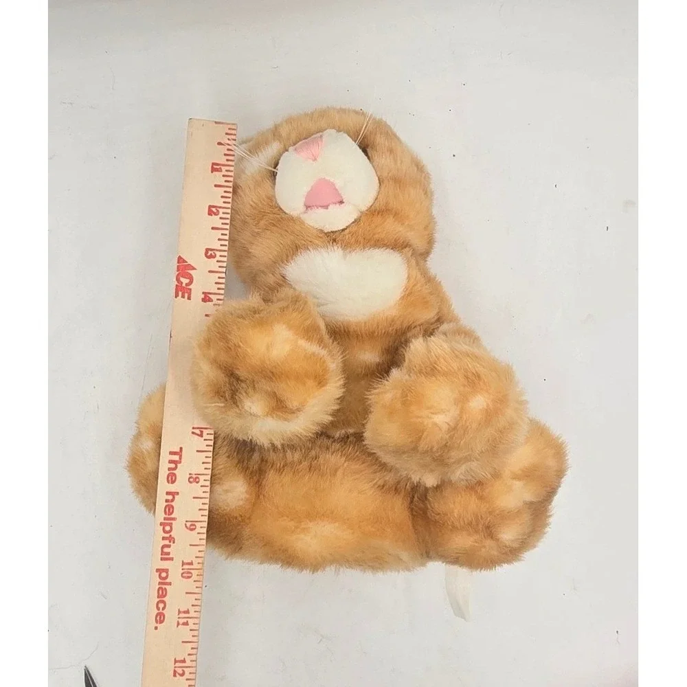 Read-Ron Banafato Realistic Orange Tabby Cat Plush Puppet Stuffed Animal Striped